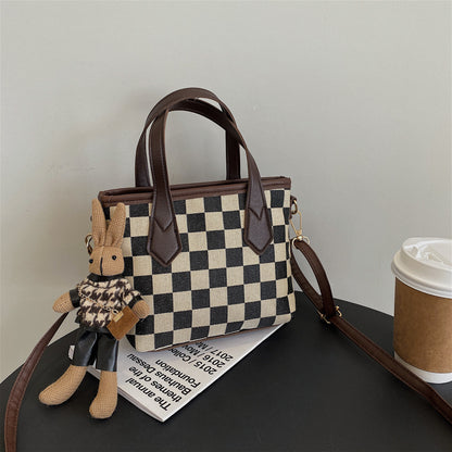 Houndstooth and Plaid Mini Shoulder Bag (photo 18)