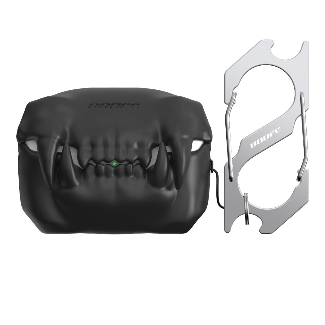 Teeth-Shaped Silicone Earbud Case with Keychain for AirPods (photo 4)