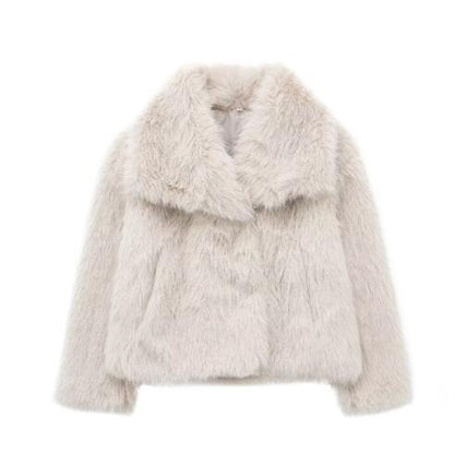 Women's Fluffy Plush Lapel Coat (photo 13)