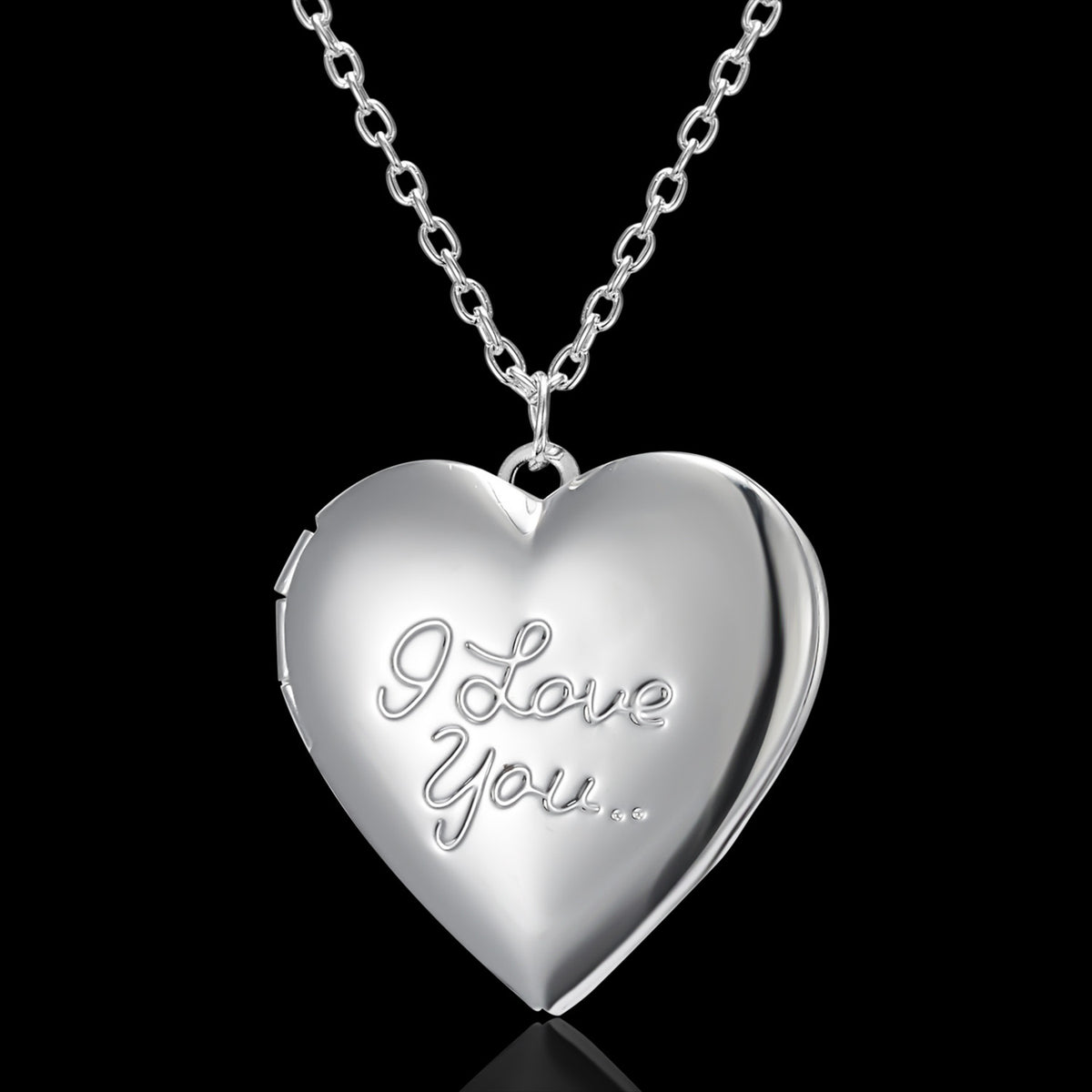 Heart Photo Locket Pendant Necklace (photo 3)