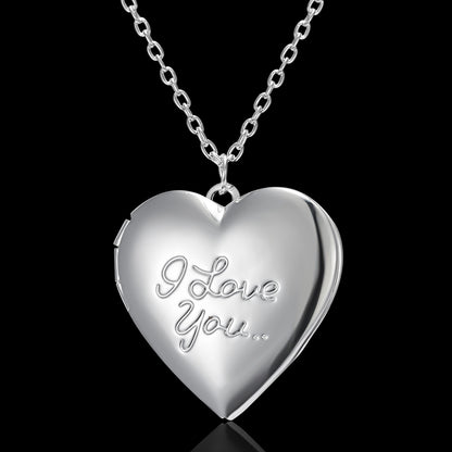 Heart Photo Locket Pendant Necklace (photo 3)