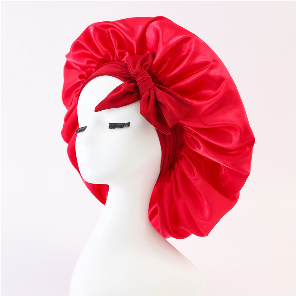 Satin Sleep Bonnet with Ribbon (photo 10)