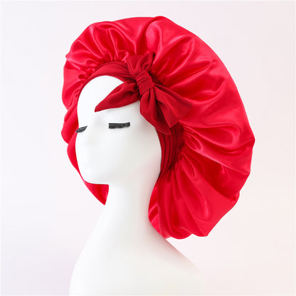 Satin Sleep Bonnet with Ribbon (photo 10)