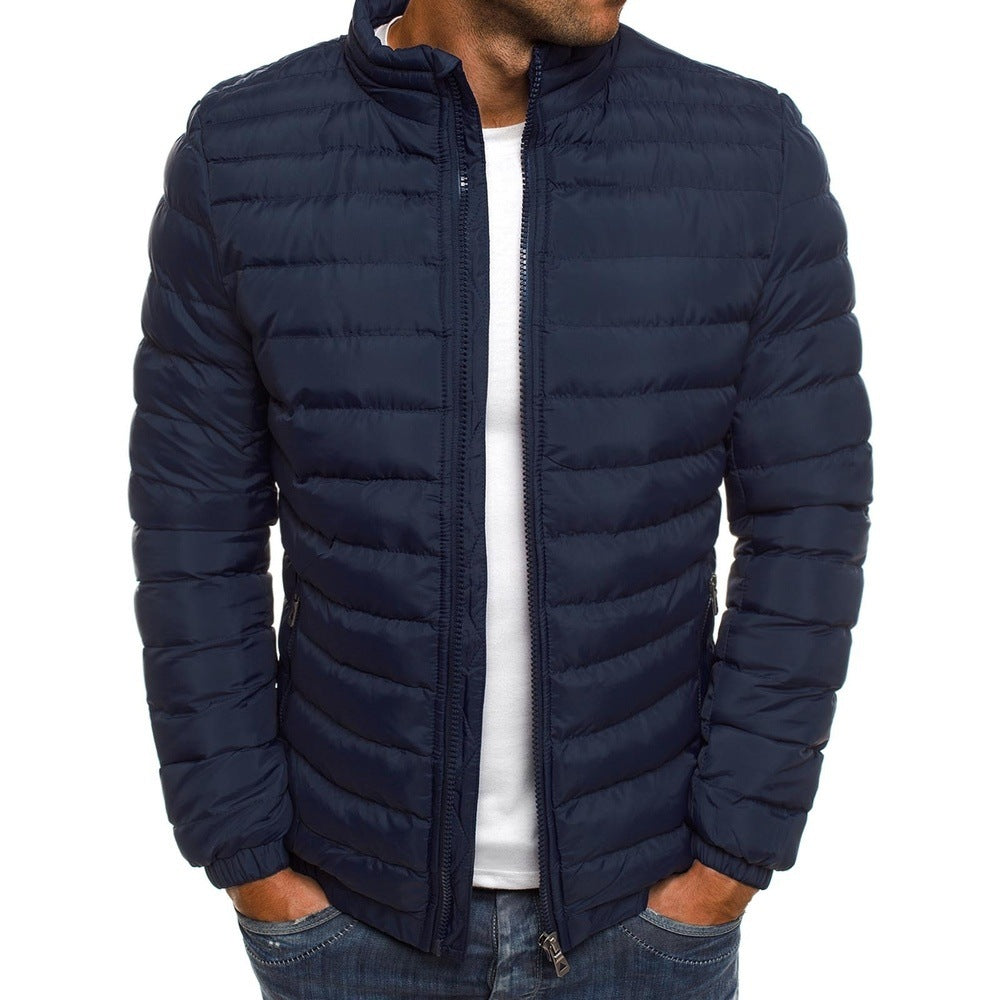 Men's Padded Zip-Up Jacket with Pockets (photo 3)