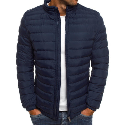 Men's Padded Zip-Up Jacket with Pockets (photo 3)