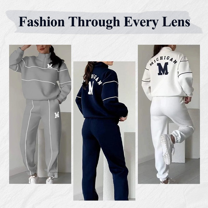 Women's Pullover Sweatshirt and Baggy Sweatpants Set (photo 4)