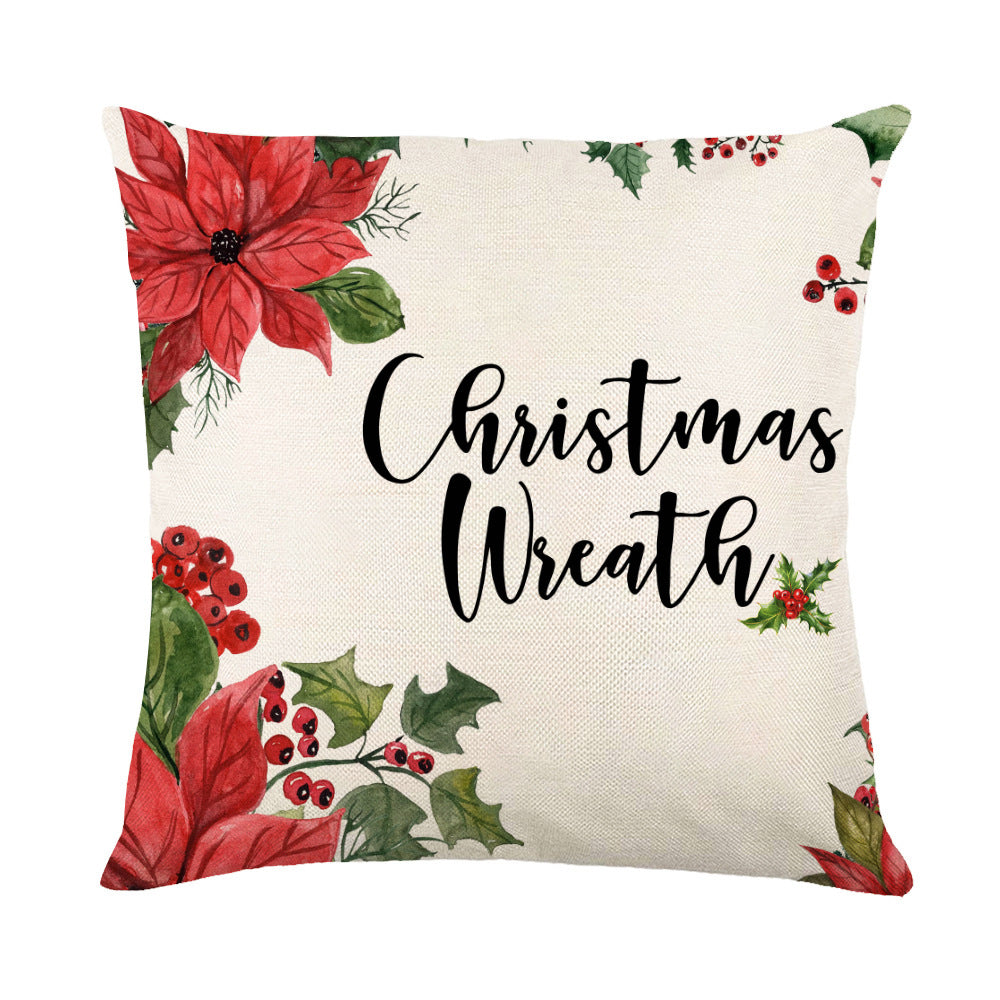 Snowflake Print Christmas Pillow Cover, 45 x 45 cm (photo 8)