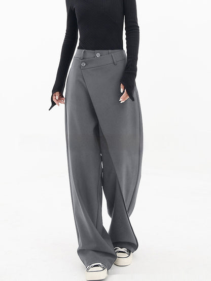 Women's High-Waist Irregular Wide-Leg Pants (photo 11)