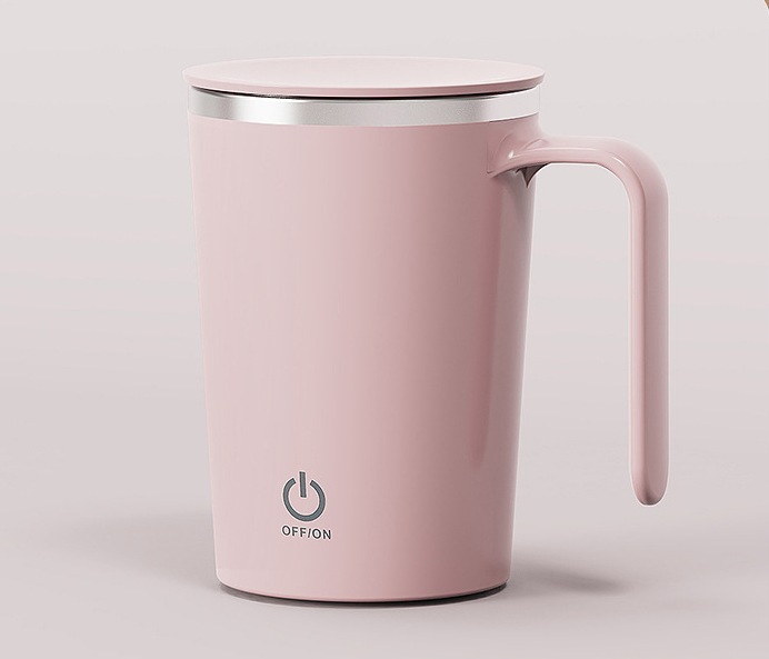 Self-Stirring Mug, USB Rechargeable, 300 to 400 ml – Pink