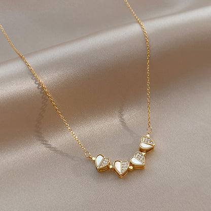 Four-Leaf Clover Heart Pendant Necklace (photo 4)