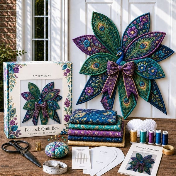 Quilted Patchwork Fabric Craft Piece, Holiday and Animal Designs (photo 17)