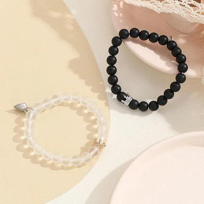 2-Piece Glow-in-the-Dark Crown Bead Couple Bracelets (photo 7)