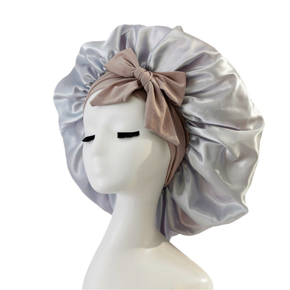 Satin Sleep Bonnet with Ribbon (photo 27)
