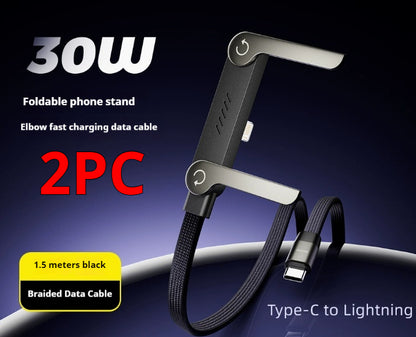 Fast-Charging USB-C Cable with Built-In Foldable Phone Stand (photo 16)