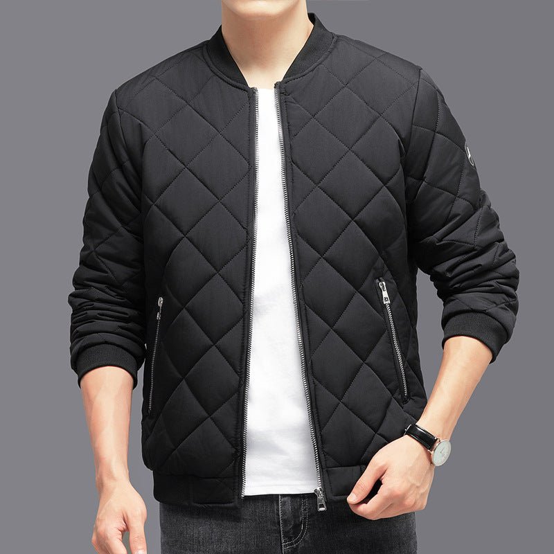 Men's Diamond-Quilted Padded Baseball Jacket (photo 3)