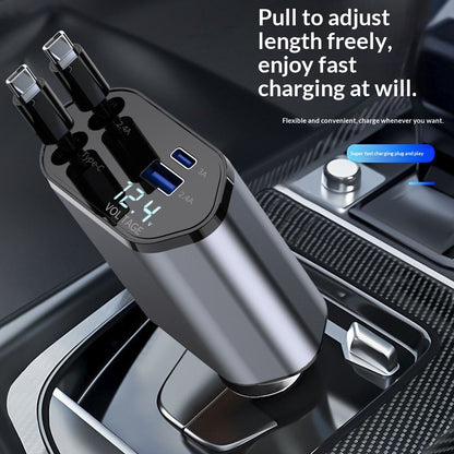 4-in-1 Retractable Car Charger with Built-In Cables (photo 8)