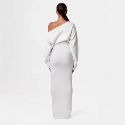 Women's Off-Shoulder Knit Bodycon Maxi Dress (photo 7)