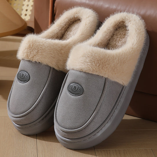 Men's Suede Plush-Lined House Slippers