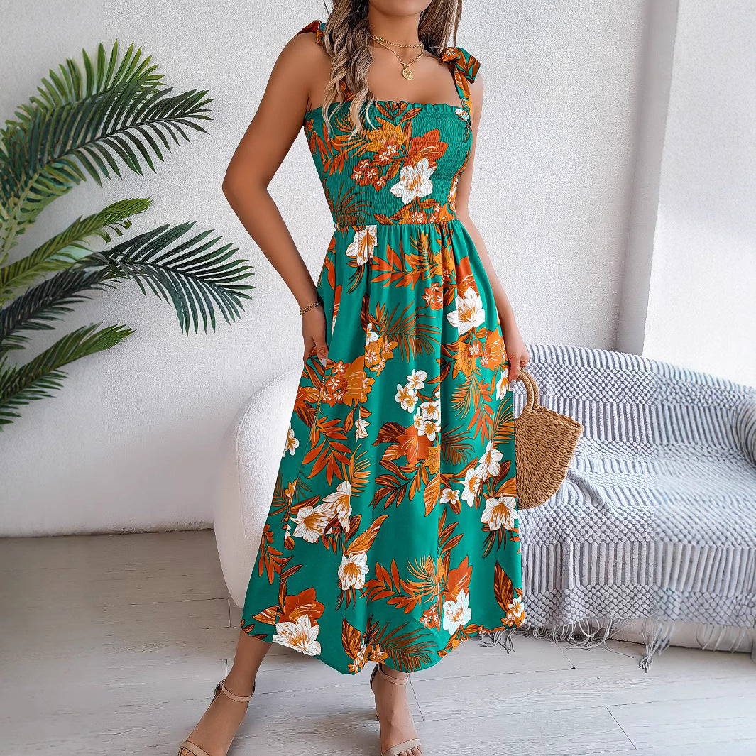 Women's Floral Strappy Corset Maxi Dress (photo 3)