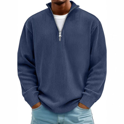 Men's Corduroy Zip Stand-Collar Pullover (photo 4)
