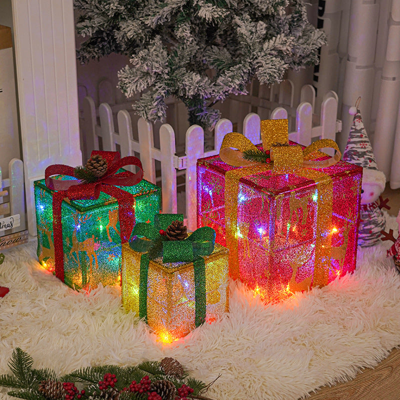 Lighted Christmas Gift Box Decorations, Set of 3 (photo 2)