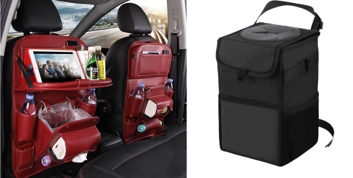 PU Leather Car Seat Back Organizer with Tissue Box (photo 25)