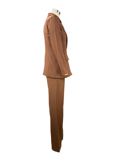 Women's Lapel Blazer and Straight-Leg Pants Set (photo 27)
