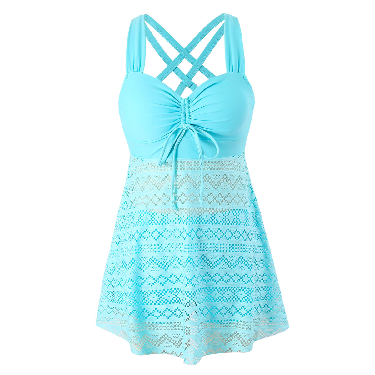 Women's Lace One-Piece Swimsuit with Chest Pads (photo 16)