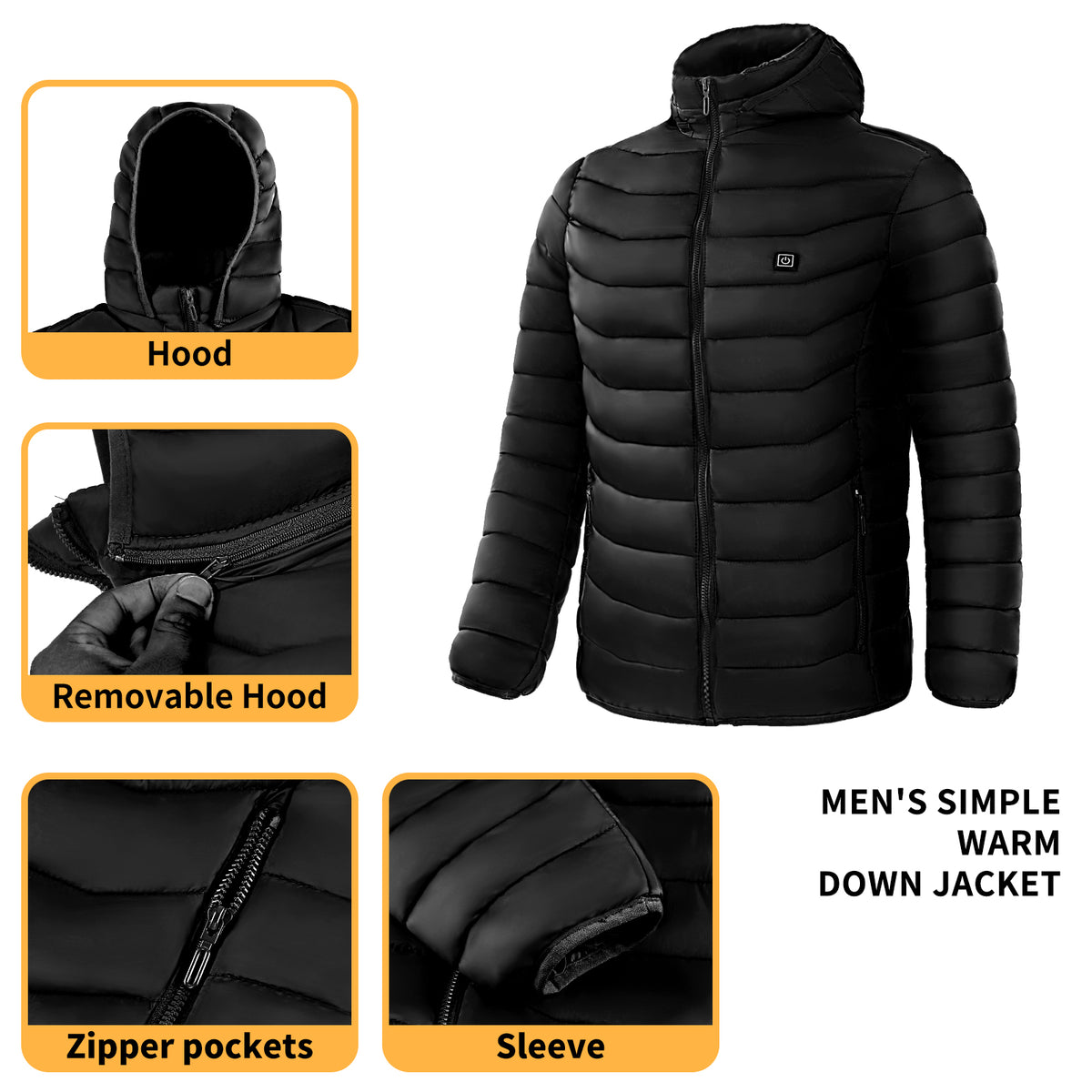 Men's Heated Hooded Puffer Jacket, 8 or 9 Heating Zones (Battery Not Included) (photo 5)