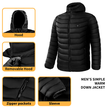 Men's Heated Hooded Puffer Jacket, 8 or 9 Heating Zones (Battery Not Included) (photo 5)