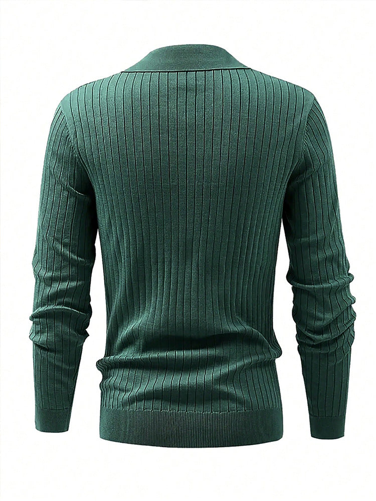 Men's Waffle Knit Long-Sleeve Polo Shirt (photo 15)