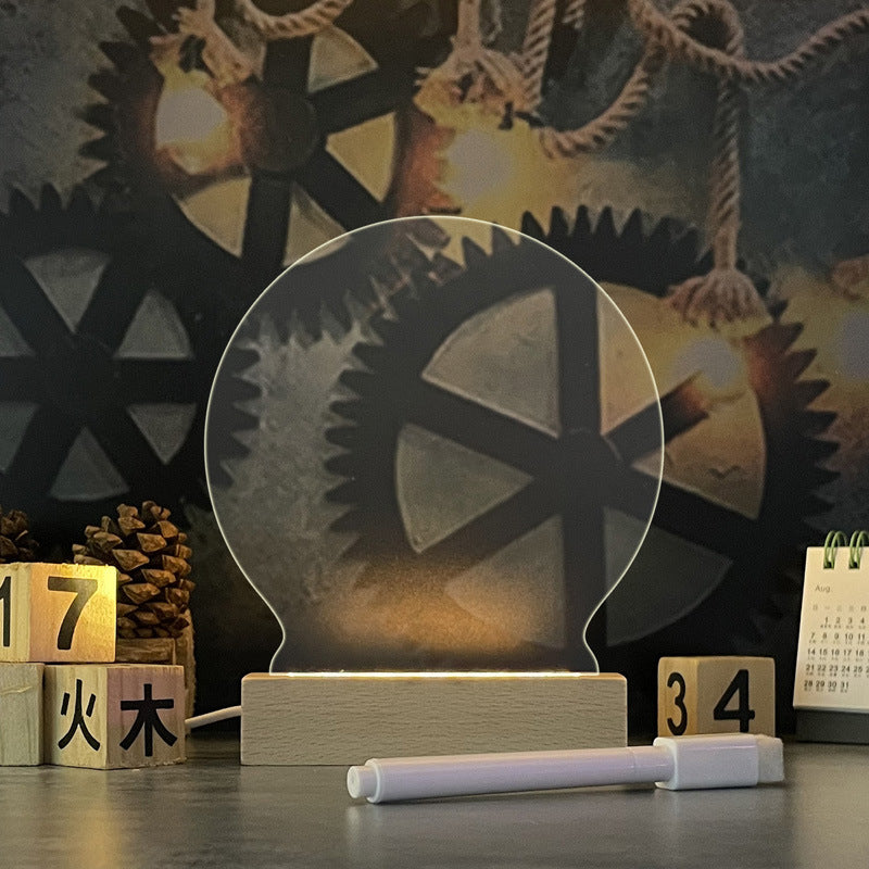 LED Acrylic Message Board Night Light with Pen (photo 2)