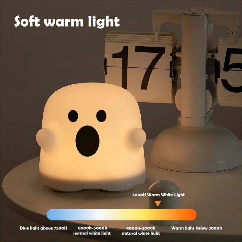 Silicone Face Night Light with Tap Control (photo 5)