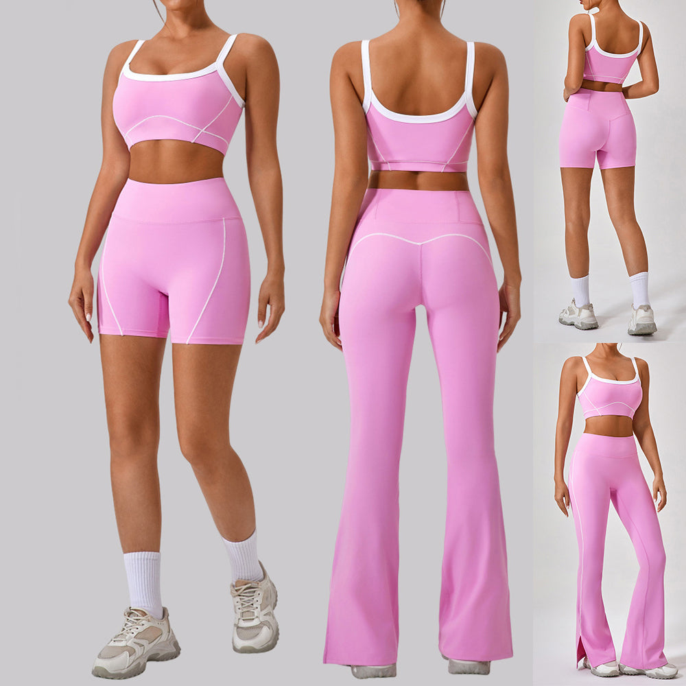 Women's Strappy Contrast Yoga Set