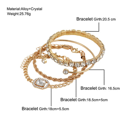 4-Piece Rhinestone Bracelet Set (photo 7)