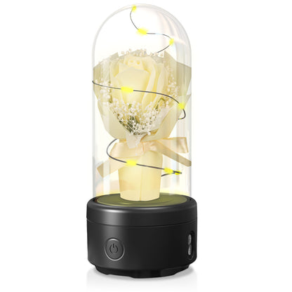 Rose Bouquet LED Light and Bluetooth Speaker in Glass Dome (photo 12)