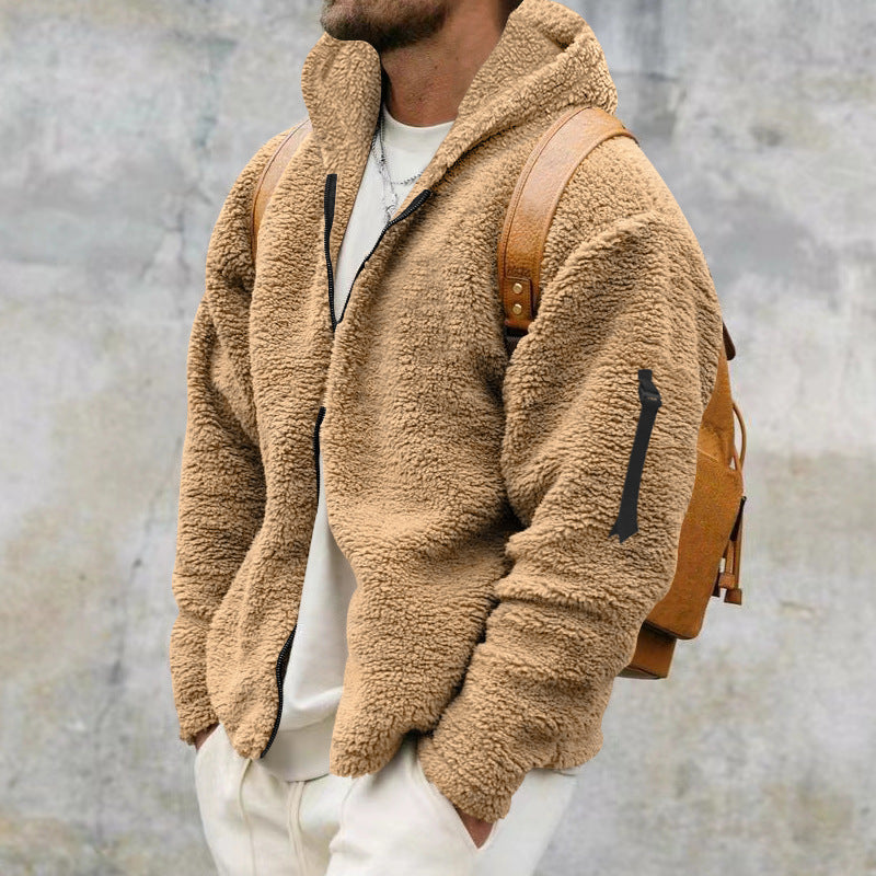 Men's Reversible Plush Hooded Zip Jacket (photo 3)