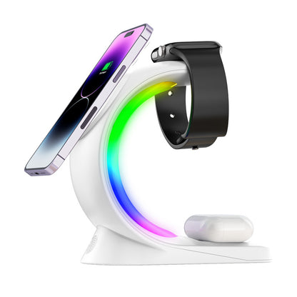4-in-1 Magnetic Wireless Charging Station with RGB Light (photo 7)