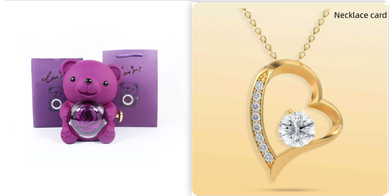 Rotating Bear and Rose Jewelry Gift Box (photo 13)