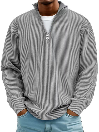 Men's Corduroy Zip Stand-Collar Pullover (photo 3)