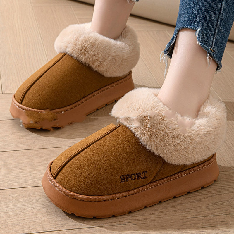 Women's Platform Plush Slippers with Faux Fur Lining (photo 4)