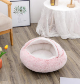 2-in-1 Round Plush Pet Bed for Dogs and Cats (photo 13)