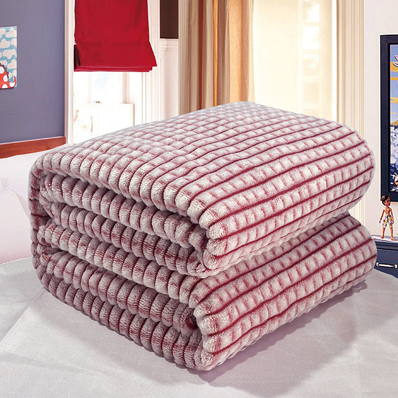 Coral Fleece Throw Blanket - Wine Red (photo 6)
