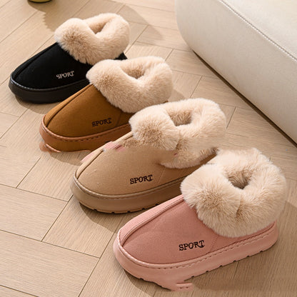 Women's Platform Plush Slippers with Faux Fur Lining (photo 2)