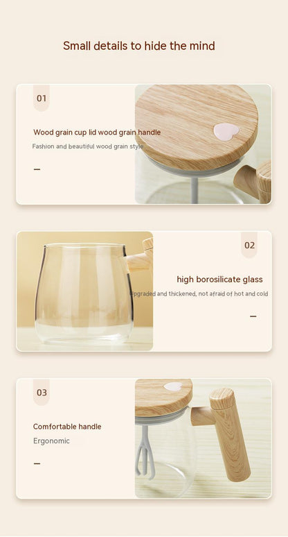 Self-Stirring Glass Coffee Mug, 400 ml (photo 18)