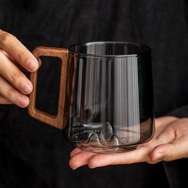 Glass Cup with Wooden Side Handle, 400 to 430 ml (photo 4)
