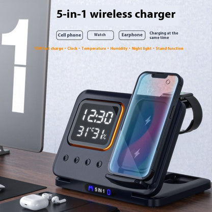 5-in-1 Wireless Charging Station with Digital Alarm Clock (photo 6)