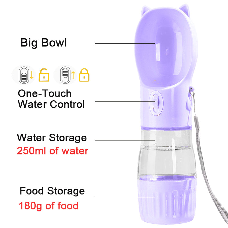 2-in-1 Portable Dog Water Bottle with Food Container (photo 19)