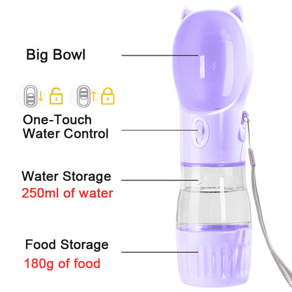 2-in-1 Portable Dog Water Bottle with Food Container (photo 19)