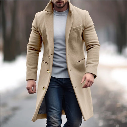 Men's Lapel Single-Breasted Trench Coat (photo 2)